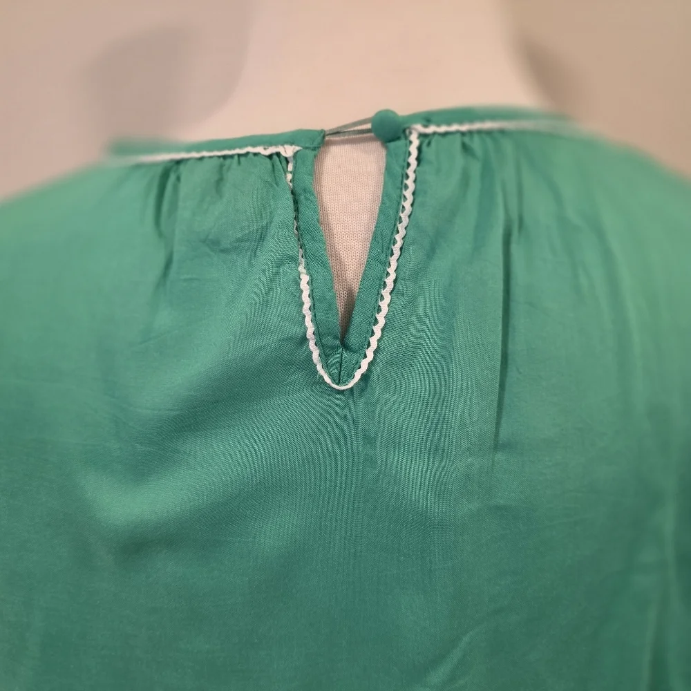 Anthro Blnk London Sunshine Green Peasant Blouse
